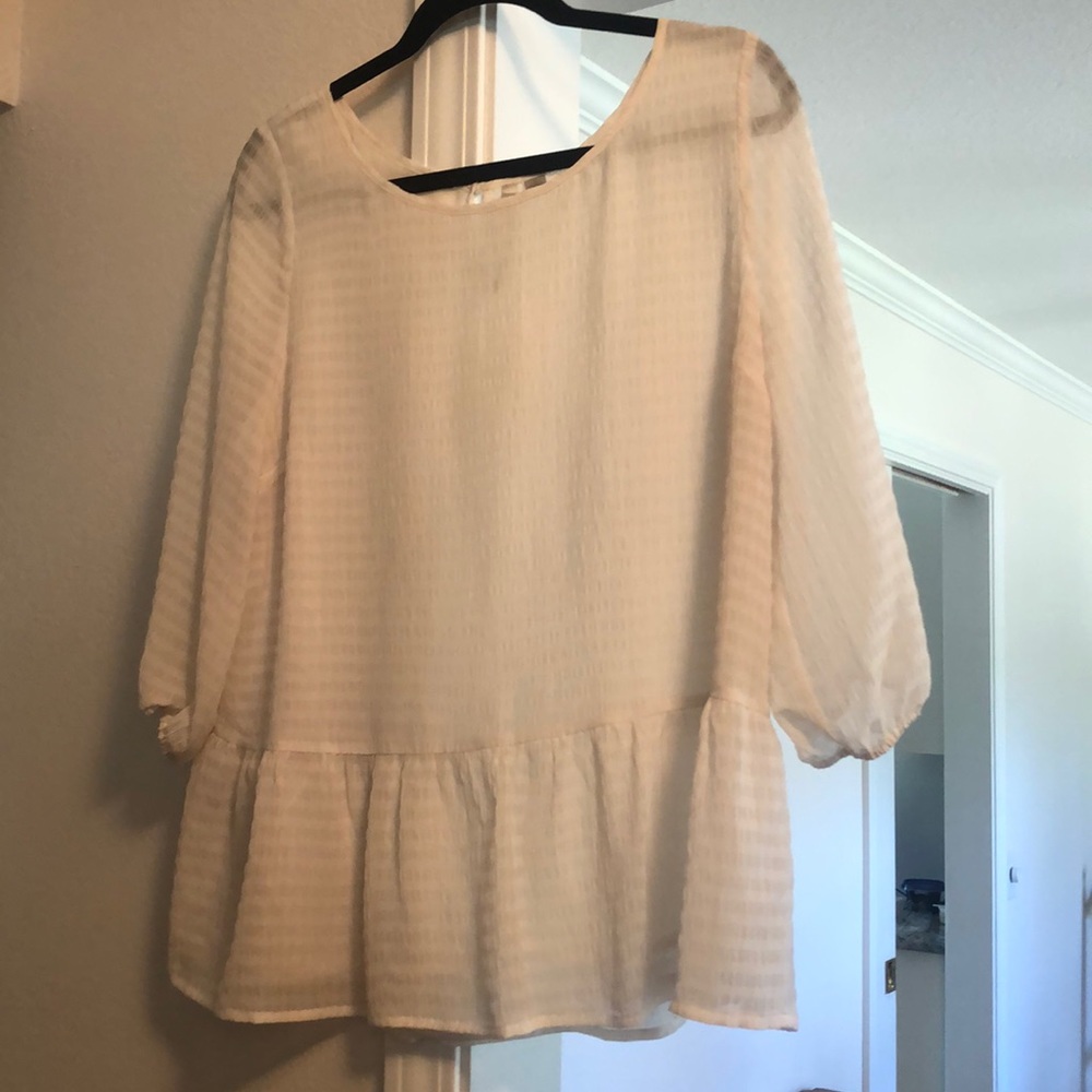Lauren Conrad peplum, 3/4 sleeve top
